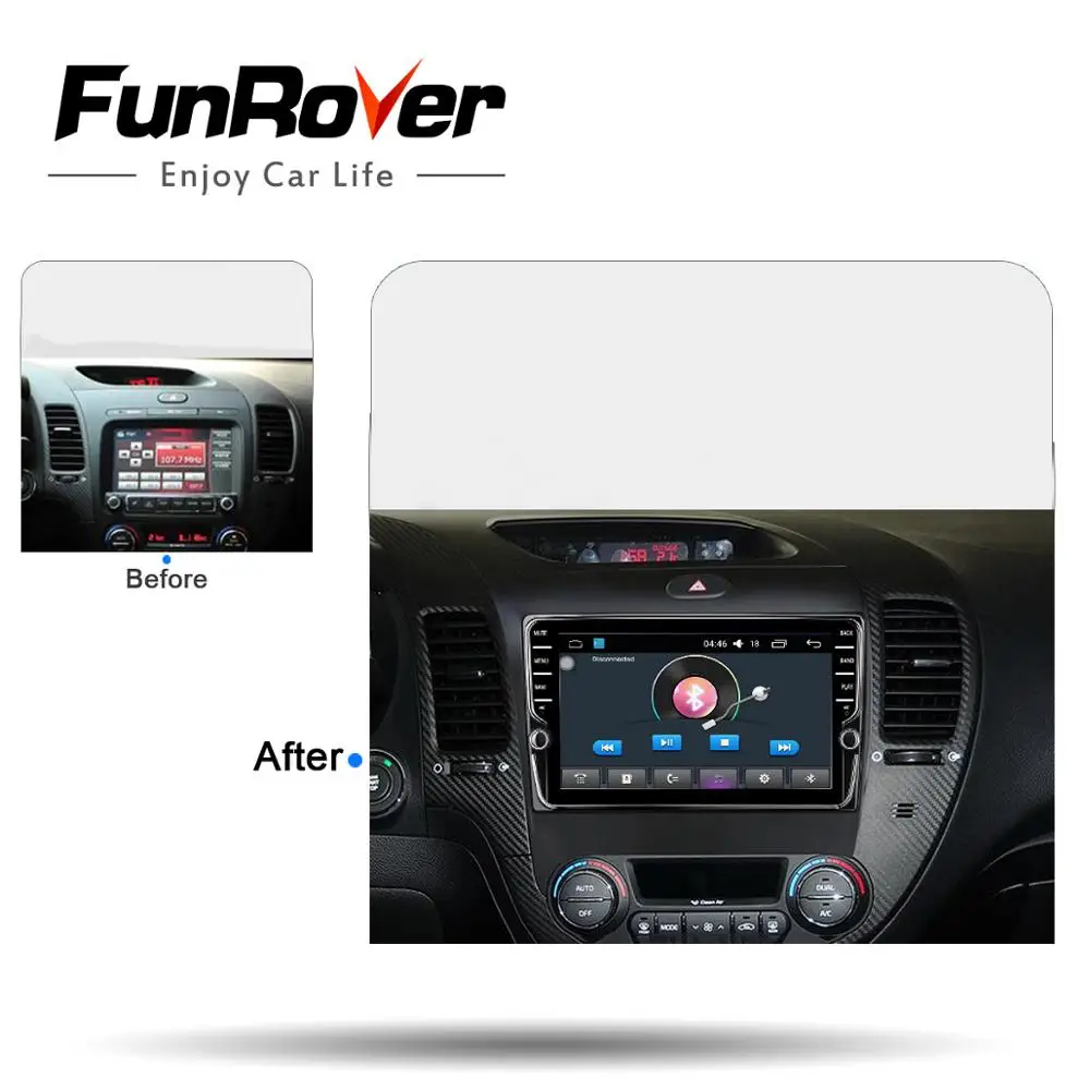 Flash Deal Funrover Car Multimedia player IPS Android8.0 2 din Dvd Navi For Kia Cerato K3 Forte 2012-2016 head unit Stereo Auto radio gps 1