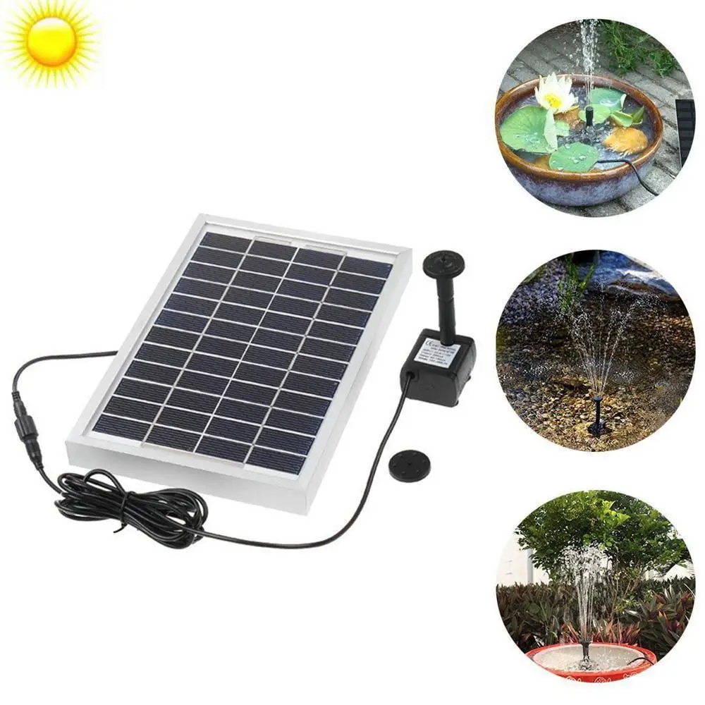 

12V 5W Solar Power Brushless Water Pump Built-in Storage Battery Remote Control Submersible LED Pump Fountain for Garden Pond