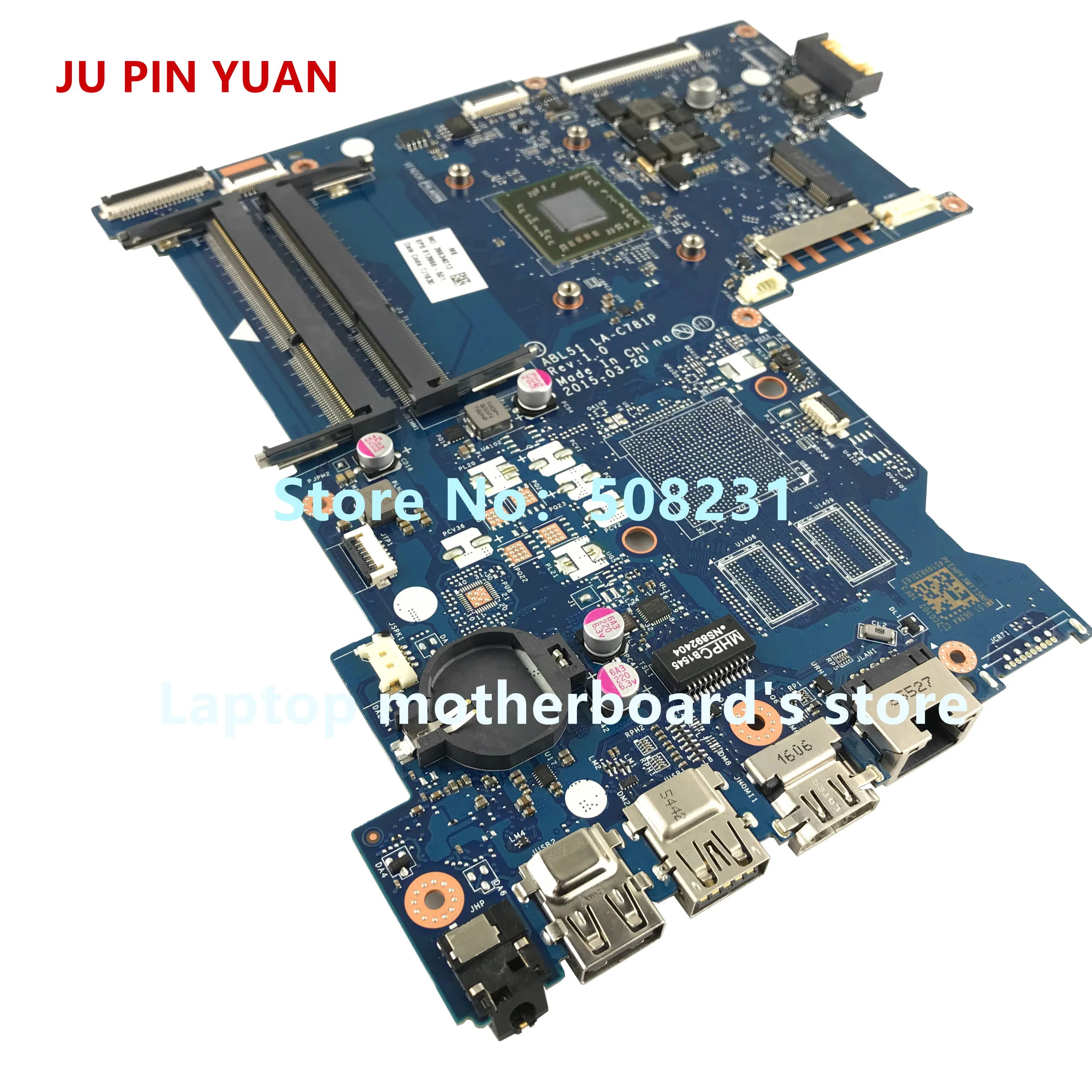 JU PIN YUAN 813966-501 813966-601 ABL51 LA-C781P для ноутбука hp 15-AF 15Z-AF Материнская плата ноутбука полностью протестирована