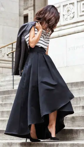 Женская стрейчевая расклешённая и в складку с завышенной талией, необычная длинная юбка макси