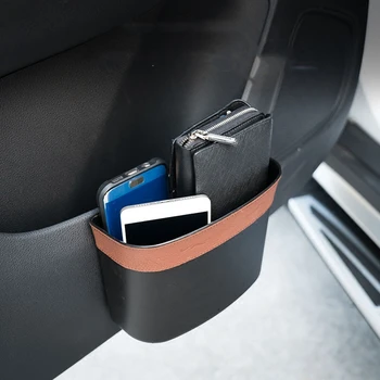 

Hight Quality Leather Multifunction Car DustBin Can Bucket Multifunctional Car Door Side Bins Car Trash Bin