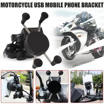 

Phone Holder For Motorcycle USB Charging Bracket Universal 360 Degree Adjustable On Bike Bicycle Motor Mirror Handle Grip