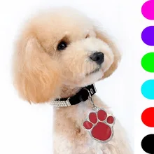 Custom Dog Tag Engraved Pet Dog Collar Accessories Personalized Cat Puppy ID Tag Stainless Steel Paw Name Tags Pendant Anti-lost flowgogo anti lost stainless steel dog id tag engraved pet cat puppy dog collar accessories telephone name tags pet id tags