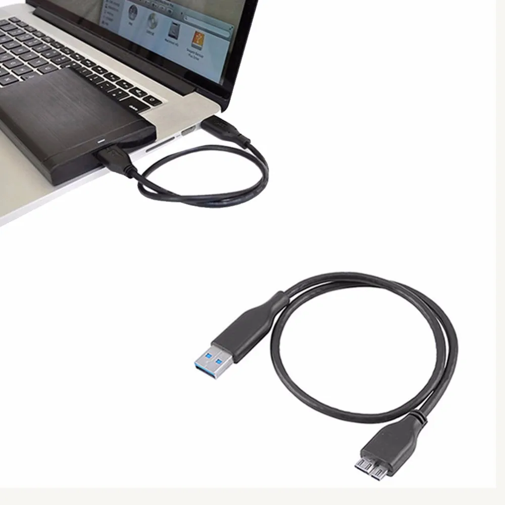 

USB Extension Date Cable USB 3.0 Male A to Micro B Data Cable For External Hard Drive Disk HDD Cord Compatible With USB 2.0 50cm