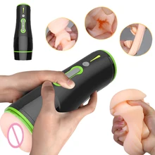 Male Automatic Masturbator Intelligent Voice Masturbation Cup for Men 10 Mode Adult Sex Realistic Vagina Real Pussy Licking Toys