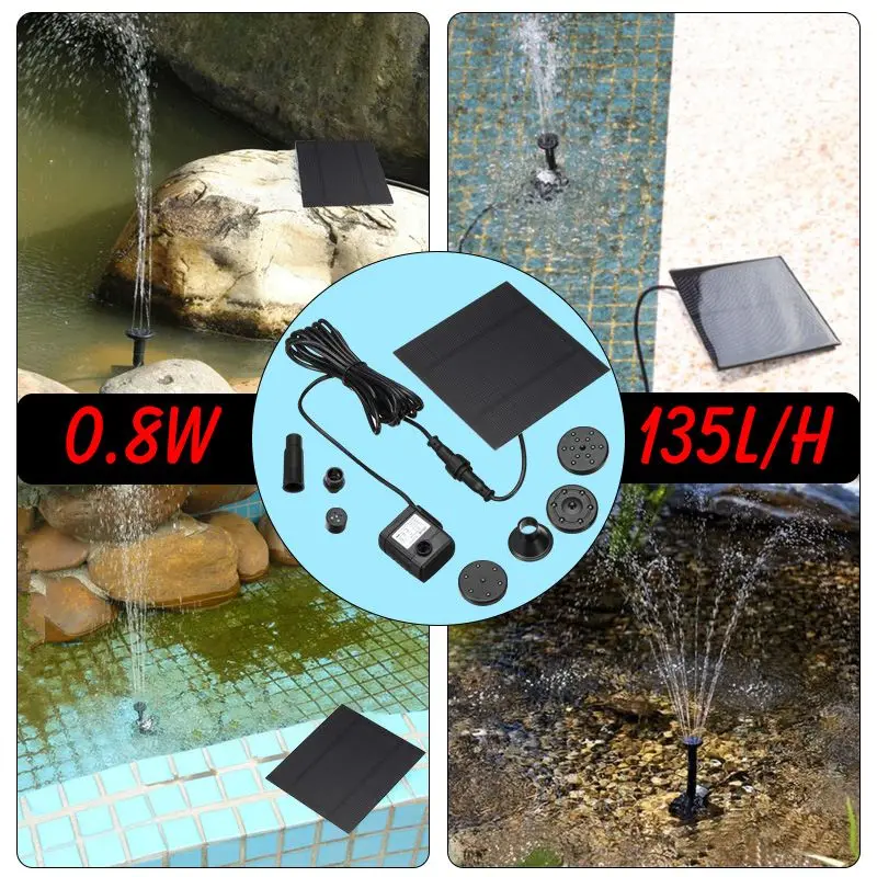 Solar Power Floating Fountain Water Pump For Garden Landscape Pond