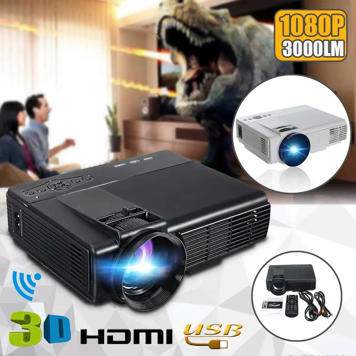 

Thinyou Q5 Wifi Veision Portable Projector 1080p Full HD Video Android operating system Home Theatre System