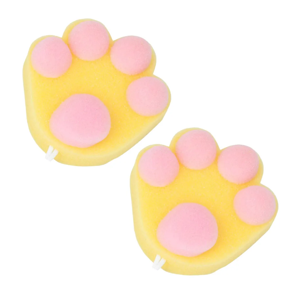 

2pcs Dishwashing Sponge Cats Paw Lovely Kitchenware Scouring Pad Cleaning Brush Sponge Brush for Faucet Dishes Cooking