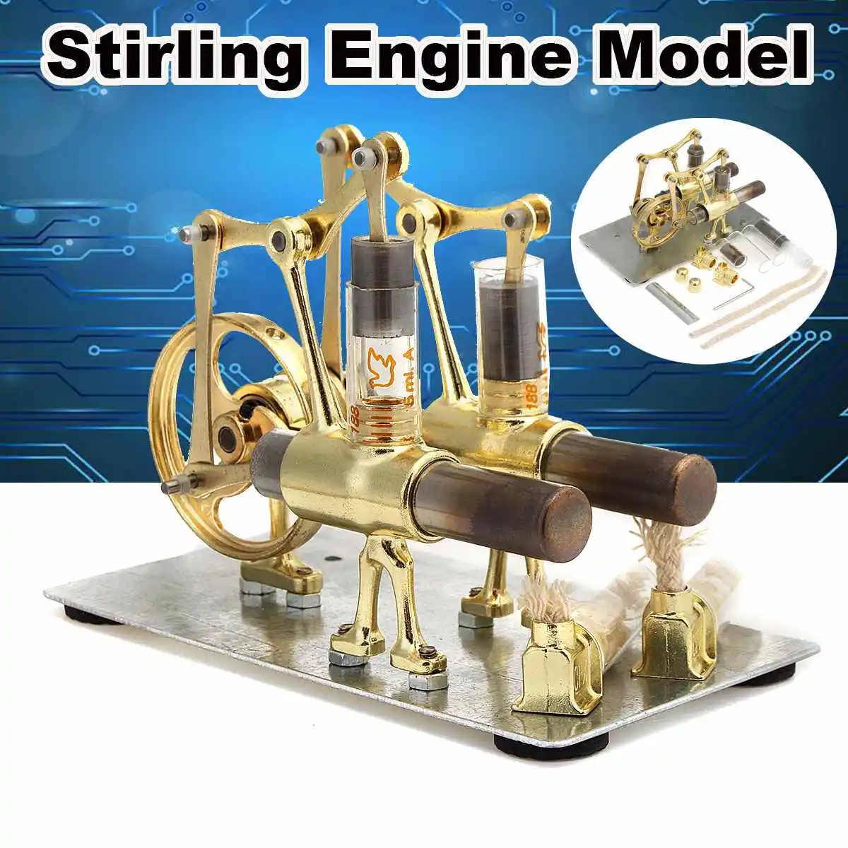 

2019 New Double Cylinder Stirling Engine Motor Model Science Experiment Kit Set For Children Gift Collection