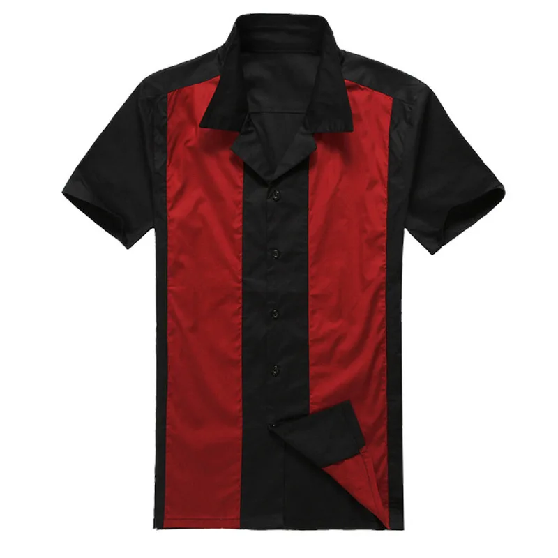عارضة الرجال اللباس قمصان كبيرة الحجم الرجال Camiseta الرجعية هومبر البولينج باهاما زر أسفل قميص قصيرة الأكمام خليط قمصان