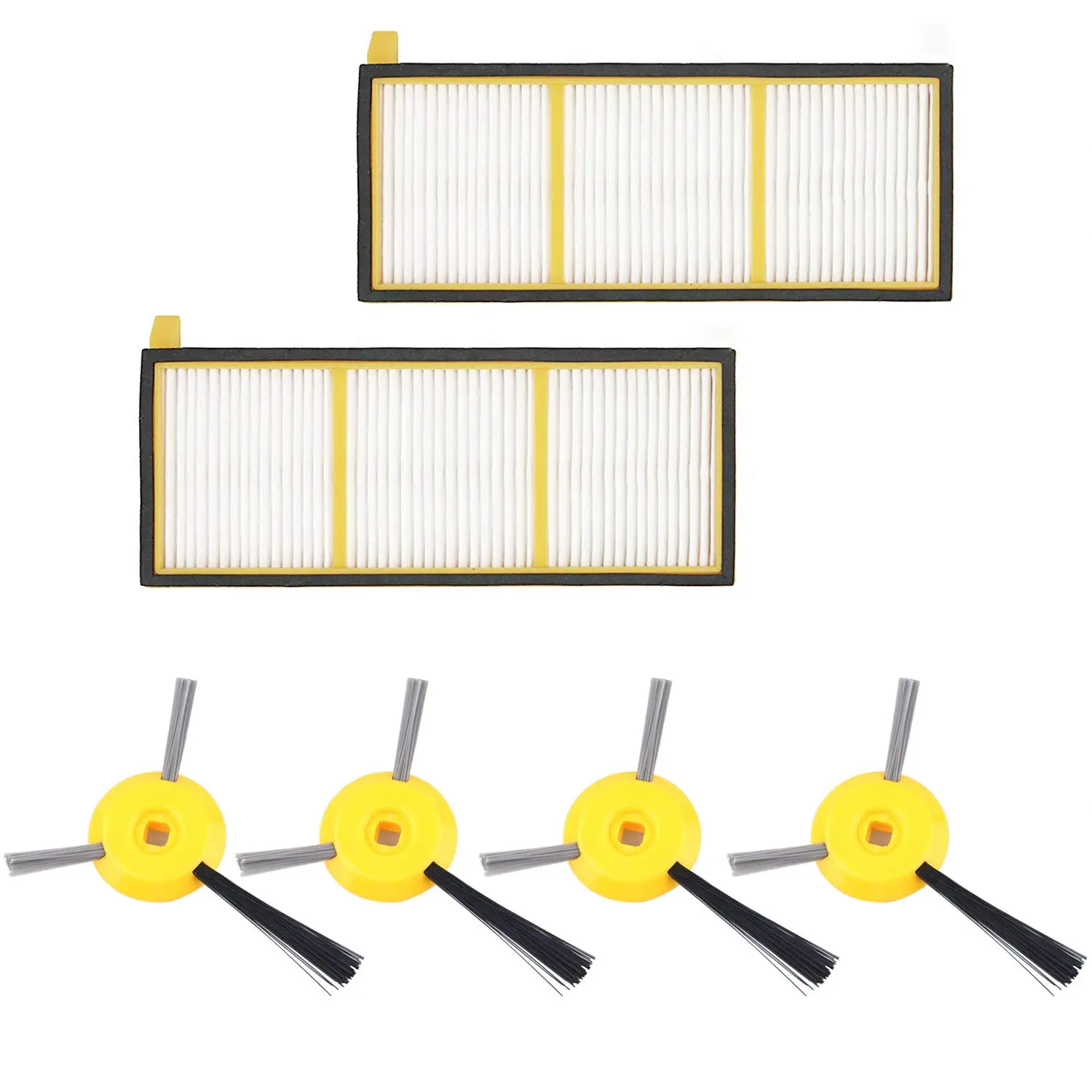 

Vacuum Filter And Side Brushes Replacement Kit For Shark Ion Robot Rv700 Rv720 Rv750 Rv750C Rv755 -Includes 4 Side Brushes 2Fi