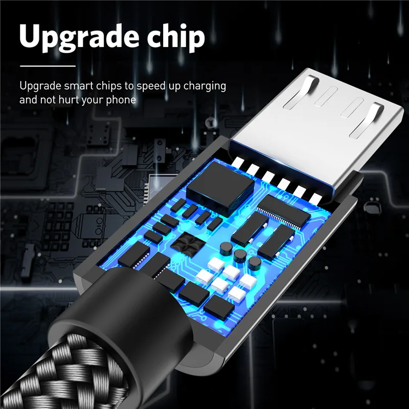 USLION المصغّر usb كابل كابل بيانات لسامسونج غالاكسي S7 حافة S6 Xiaomi Redmi ملاحظة 5 الهاتف المحمول الكابلات مزامنة شاحن الروبوت