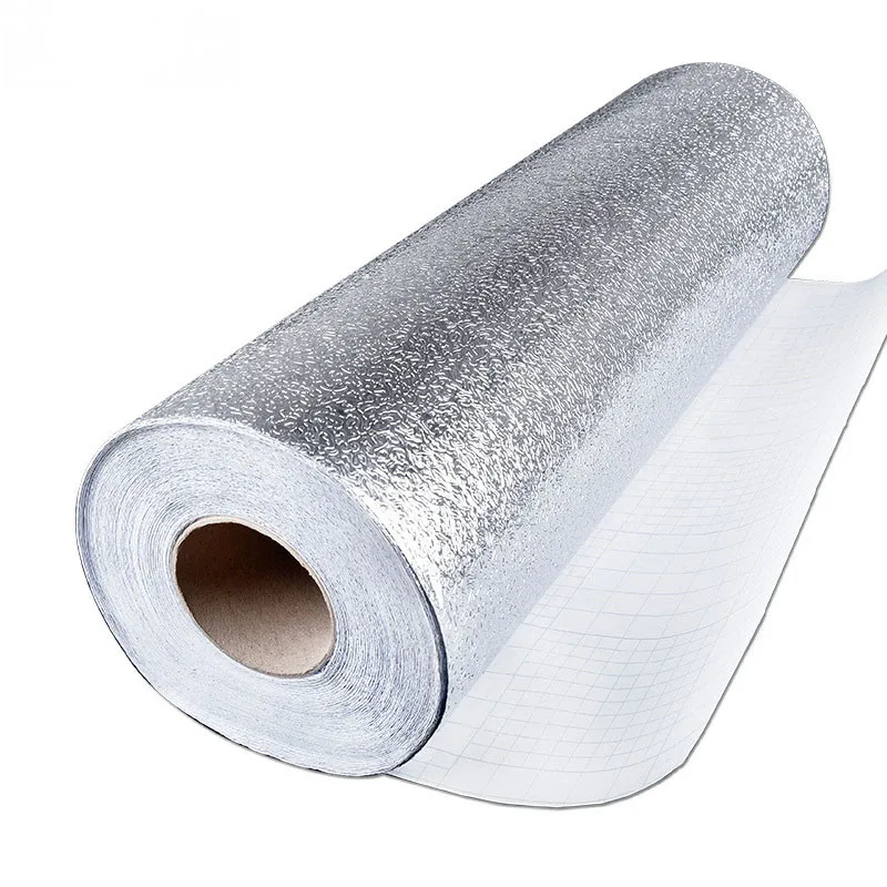 Kitchen Wall Sticker Stove Aluminum Foil Oil-proof Stickers Anti-fouling High-temperature Self-adhesive Wallpaper 40W*100L CM