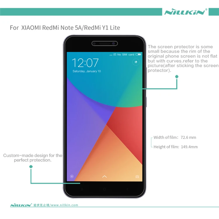 Для Xiaomi Redmi Note 5A Защитная пленка для экрана NILLKIN прозрачная/Матовая Мягкая PET