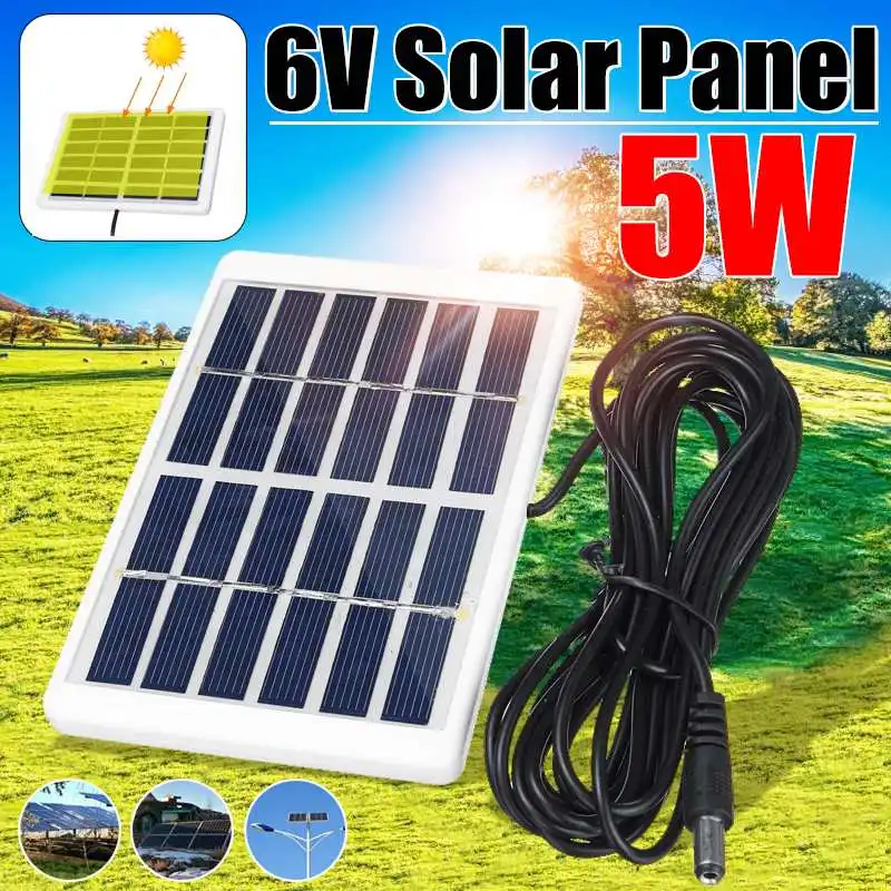 

5W 5V Solar Panel Outdoor Solar Charger Panel 3 Meter Cable Climbing Fast Charger Polysilicon Tablet Solar Generator Travel