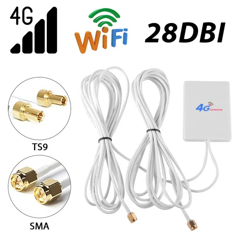 

3M cable 3G 4G LTE Antenna Amplifier External Antennas Signal Booster for Huawei ZTE 4G LTE Router Modem Aerial with TS9/ SMA