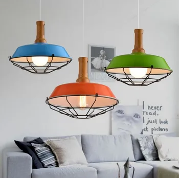 

Loft Hanging Lamp Edison Bulb Vintage Pendant Light Fixtures Metal Wooden Droplight Kitchen Table Industrial Indoor Lighting