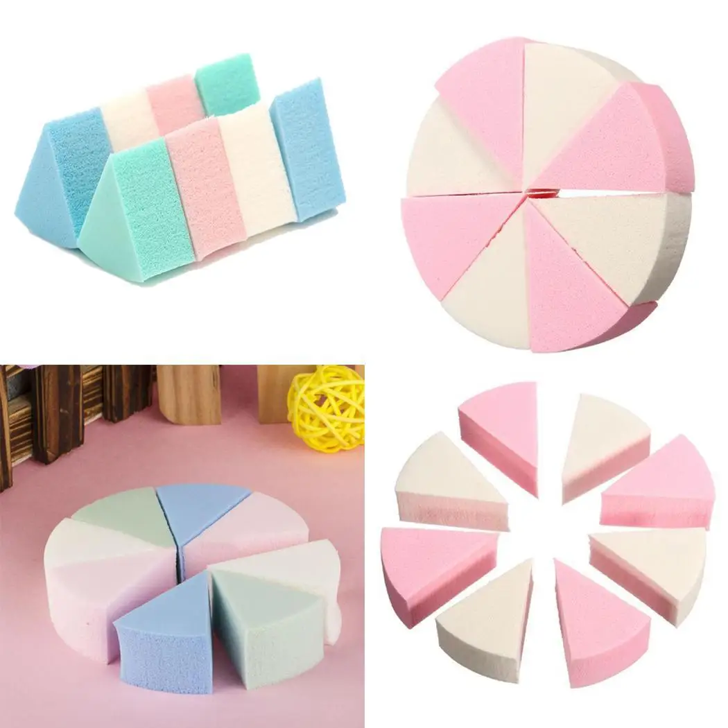 

8Pcs/Lot Triangle Shaped Candy Color Soft Magic Face Cleaning Pad Cosmetic Puff Cleansing Sponge Wash Face Makeup Tools