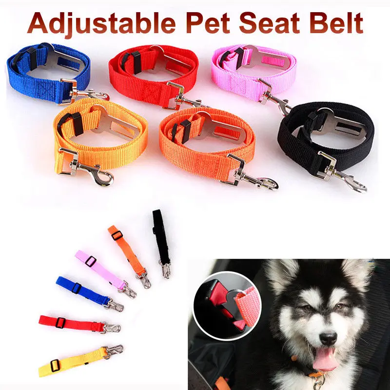 75cm Adjustable Vehicle Car Seat Belt Seatbelt Harness Lead Clip Pet