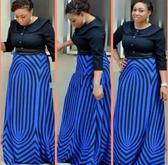 

2019 New African Elastic Bazin 3 Size Baggy Pants Rock Style Dashiki Sleeve Dress For Lady