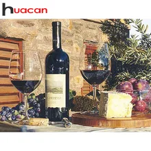 Huacan Алмазная мозаика живописное красное вино 5D алмазная вышивка распродажа горный хрусталь картина полный квадратный домашний декор Прямая поставка