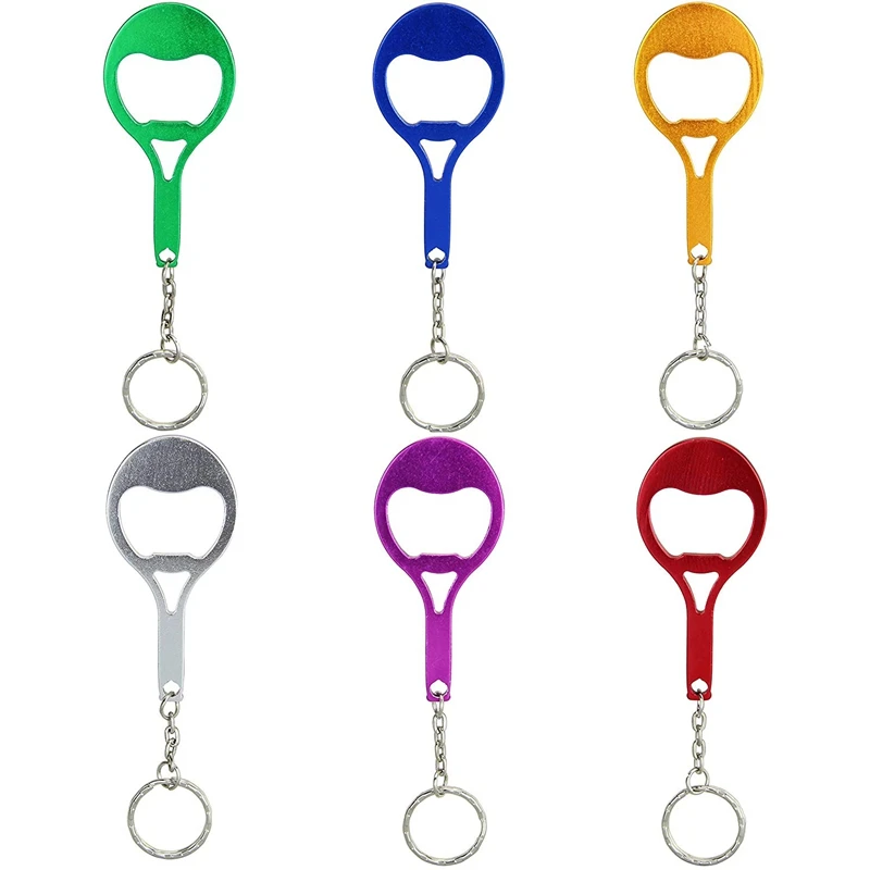 

Aluminum Beer Bottle Opener Keychain Tennis Racket Mini Bottle Openers Keys Collector EDC Pocket Keyring Funny Gift