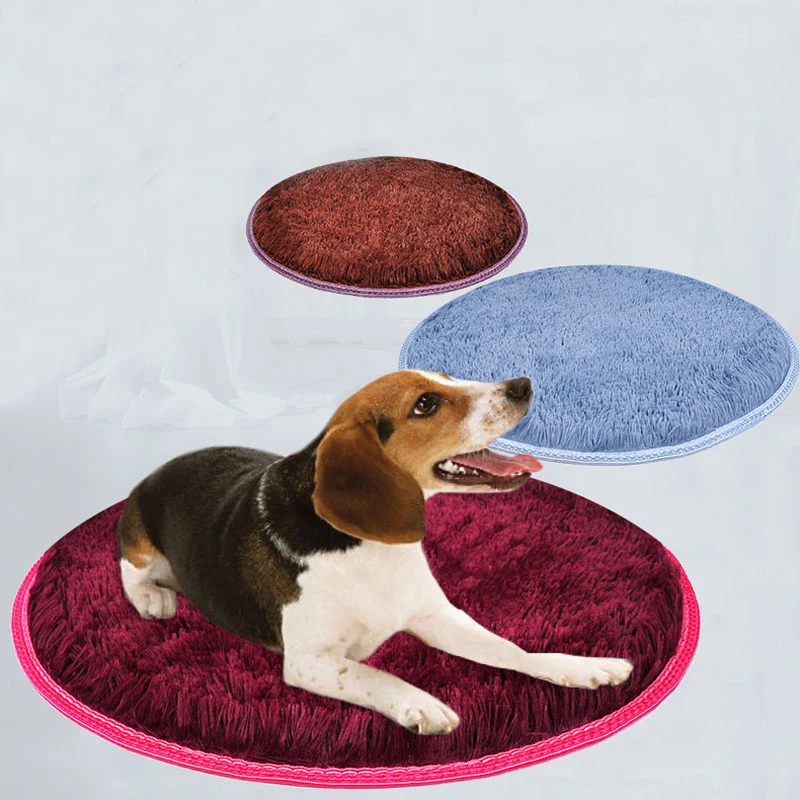 

S/L Pet Bed for Dog Puppy Cat Soft Plush Pad Sleep Pet Mats Round Kennel Cushion Blanket Pet Supply