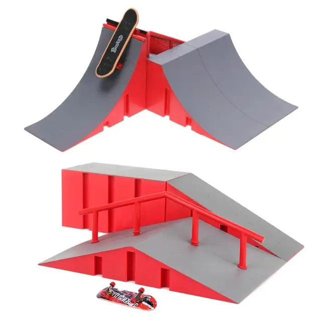 US $10.91 1pcs Mini Skateboard Kids Plastic Alloy Fingerboard Ramp Training Table Game Toy Fingerboard Ramp T