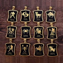 Scorpio 12 Constellations Necklace Birthday Gifts Gold Color Stainless Steel Amulet Pendant Zodiac Sign Jewelry Collier 2019
