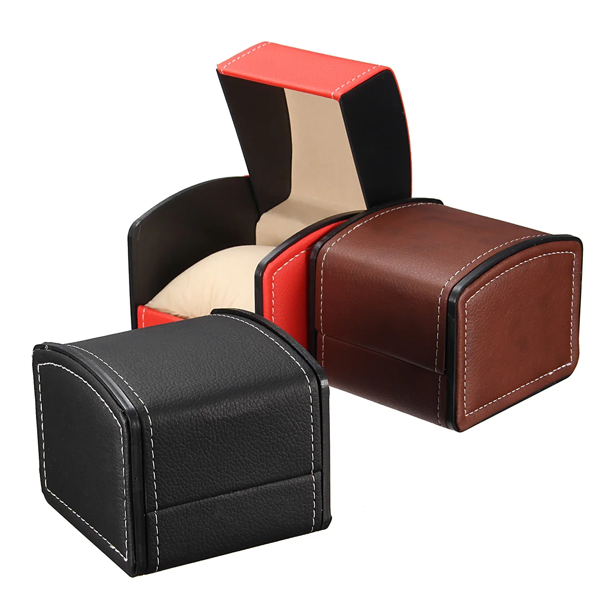 

Cymii 3 Colors Luxury Watch Box Display Case Gift Box For Watch Jewelry Leather Watch Box 10cm x 9cm x 8cm