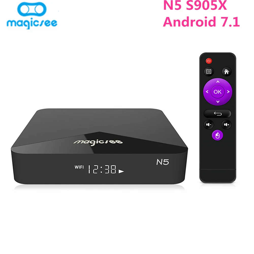 

MAGICSEE N5 S905X 4K HD TV Box Max 2GB / 16GB Media Player for Android 7.1.2