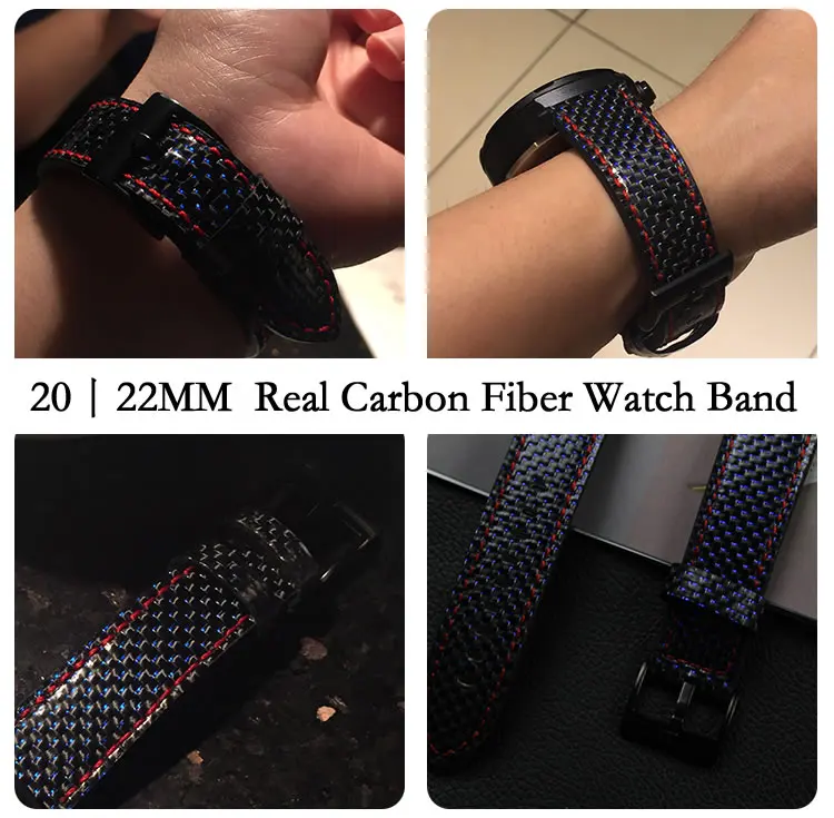 

Newest Real Carbon Fiber Watch Band For Huawei Watch 2 Pro Straps For Samsung Gear S3 S2 Gear Sport For Galaxy Watch Watchbands