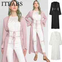 Itfabs Новое Женское шифоновое кимоно пляжный кардиган бикини накидка пляжная одежда длинное платье