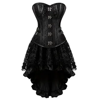 

leather steampunk corset dress for burlesque performance halloween dress up for night out clubwear masquerade costumes Suit