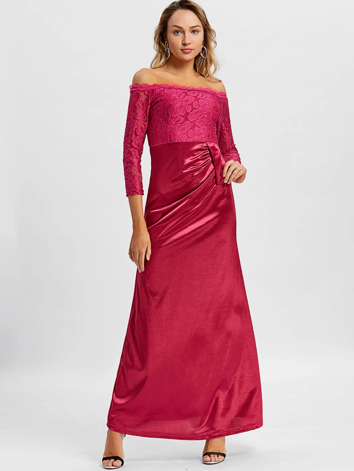 Evening Dresses Long 2018 Burgundy Off Shoulder Long Sleeve Mermaid New Arrival Evening Party Gowns Evening Dresses Long 2018 Burgundy Off Shoulder Long Sleeve Mermaid New Arrival Evening Party Gowns