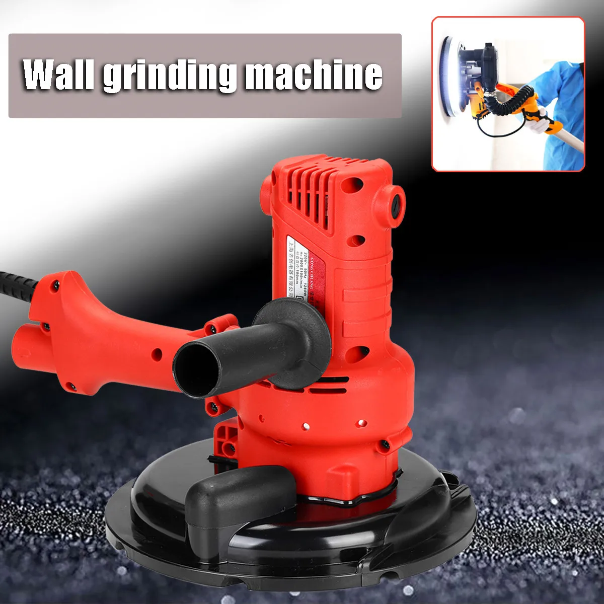

AC220V 2600rpm Wall Grinding Machine Putty Polisher Portable Vacuum Clean Type Dry Wall Sander With Accessories Power Tools