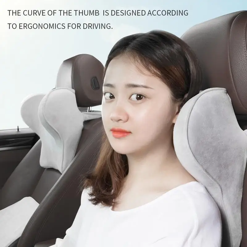 

U Shaped Headrest & Lumbar Support Two Pieces Car Accessories Close-Fitting Neck Pillow Waist Pillow
