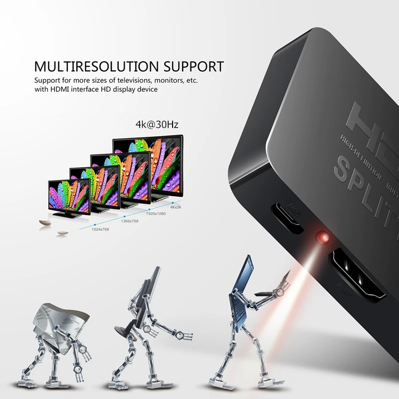 Trumsoon HDMI Splitter 1 in 2 Out 4K 1080P 3D Dual Display 1X2 HDMI Switcher for TV-box PS3 PC Projector TV Trumsoon HDMI Splitter 1 in 2 Out 4K 1080P 3D Dual Display 1X2 HDMI Switcher for TV-box PS3 PC Projector TV
