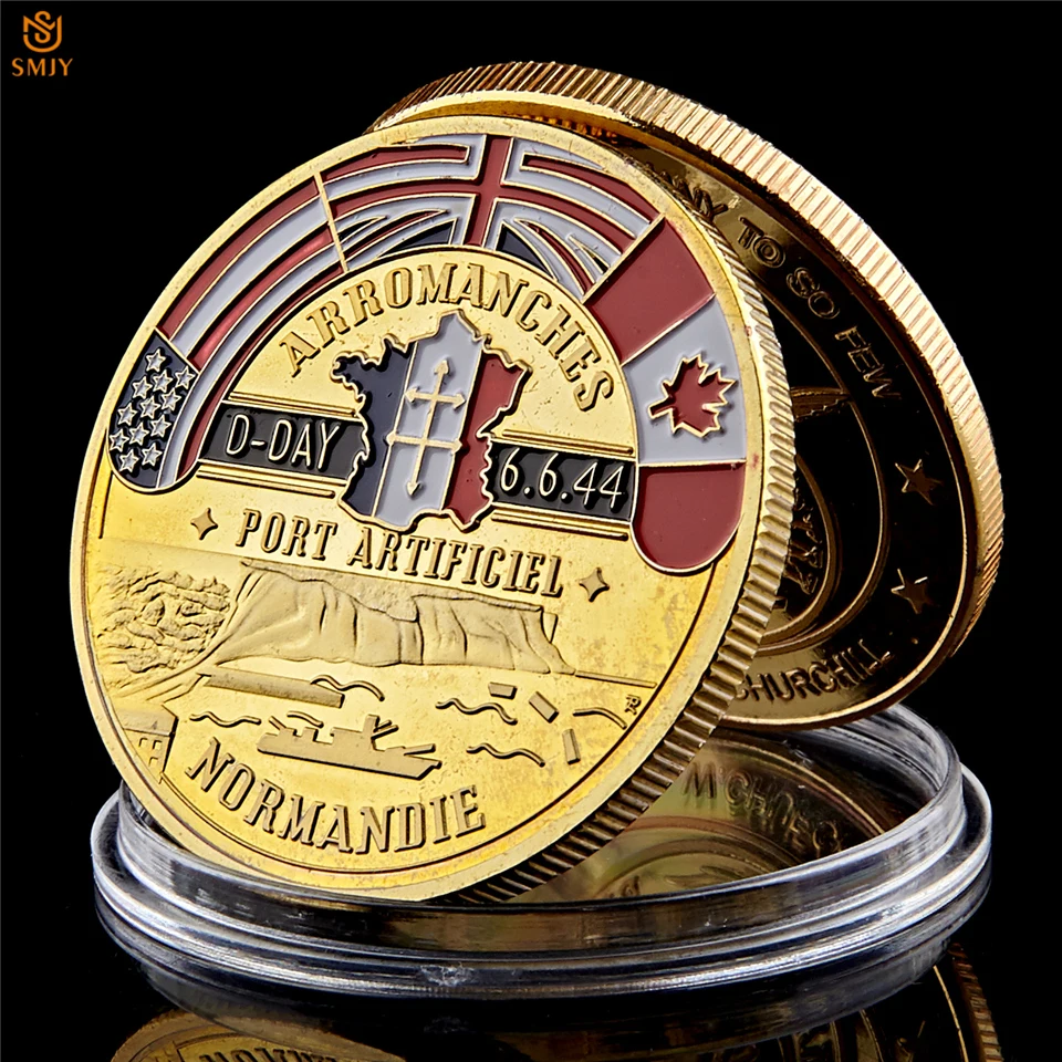 5PCS WWII 1944 D-Day 70th Anniversary Arromanches Normandie War Challenge Coins