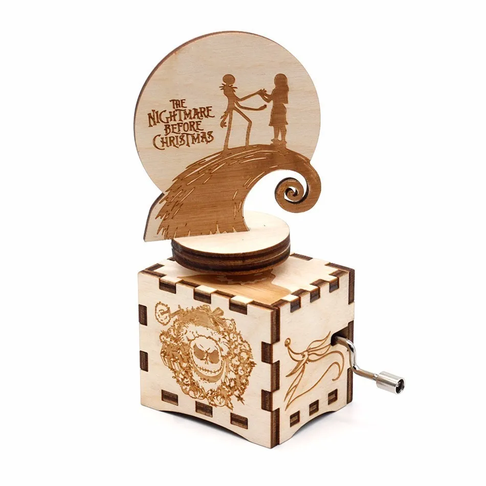 

Arrive Wood Carving Retro-vintage Hand Rotary Halloween Theme Music Box Halloween Gift Decorations First Choice Game Of Thrones