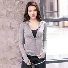 Женская зимняя полная молния спортивная куртка с капюшоном спортивная одежда длинным рукавом отверстие для большого пальца спортивный свитер фитнес тренажерный зал YogaTrack куртки