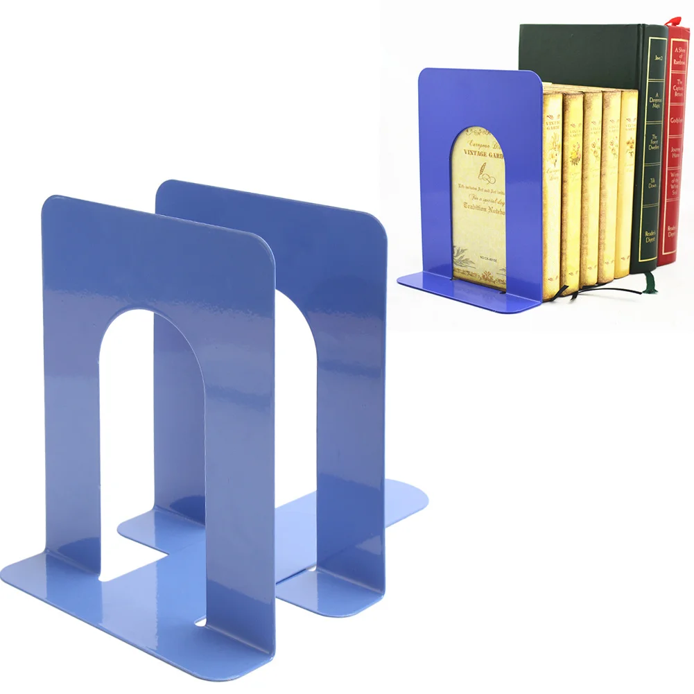 

1 Pair Portable Heavy Duty Metal Book End Shelf Bookend Holder Student Good Helper Office School Supplies Stationery