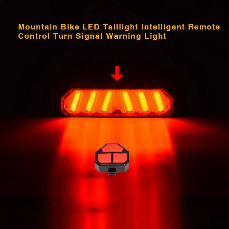 Интеллектуальный светодиодный фонарь с дистанционным управлением для горного велосипеда, задний светильник, зарядка через usb, MTB велосипедный сигнал поворота, Предупреждение безопасности