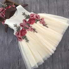 Humor Bear/платья для девочек; коллекция года; летняя стильная одежда для девочек; детское платье принцессы без рукавов с вышивкой