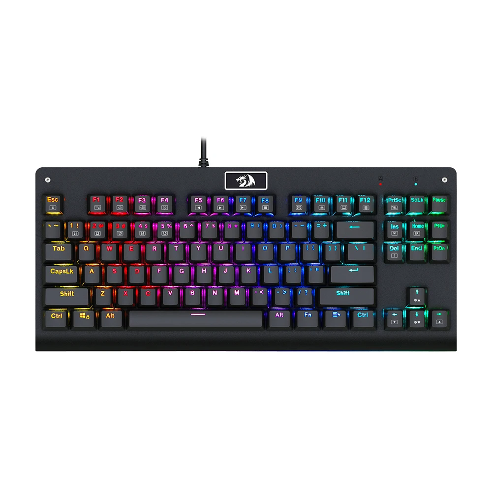 

REDRAGON K568RGB Keyboard Gaming USB Wired Mechanical Keyboard 87Keys 8 Backlit Mode With Keycap Puller for PC Computer Gamer