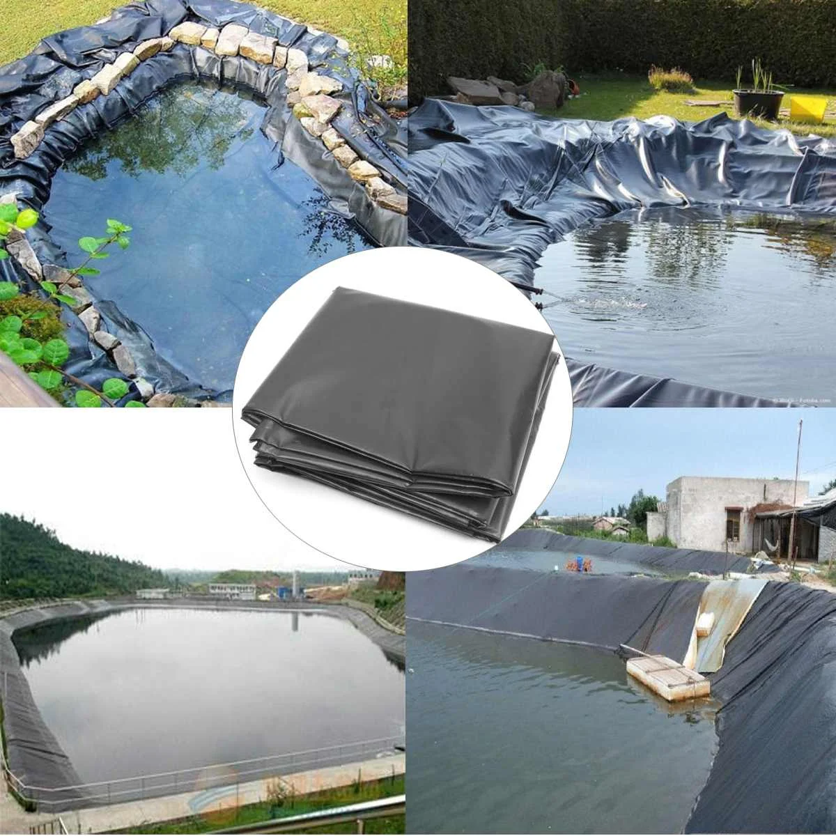 

HDPE Fish Pond Liner Waterproof Membrane 8x14m / 8x12m / 8x10m / 8x8m / 8x6m/ 8x4m Garden Pond Landscaping Pool Thick Liner