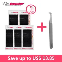 

Misslamode 5pcs mink individual eyelashes extensions professional false eyelashes tweezers volume eyelash extensions tools