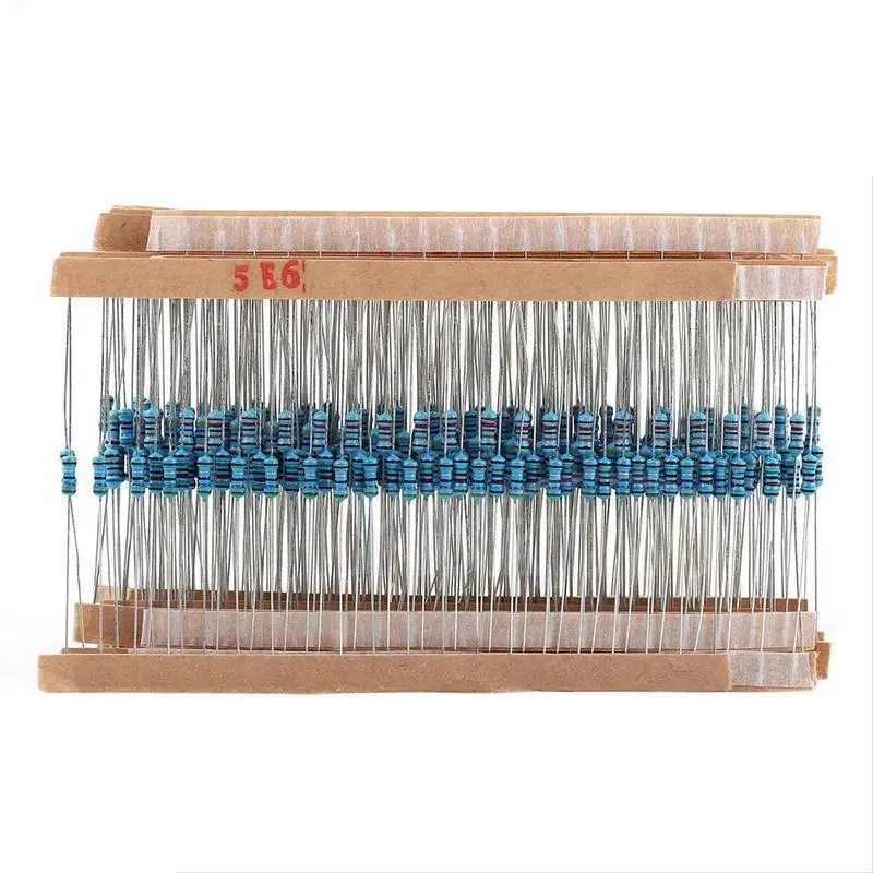 

Practical Resistors Assortment Kits 2600pcs 130 Values 1/4W 0.25W 1% Metal Film Resistors Assorted Pack Kit Set High Precision