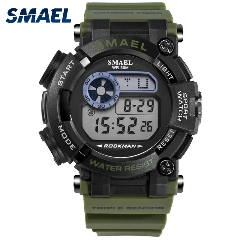 

SMAEL Men Military 1638 Watch Male Relogios Masculino 50M Waterproof Wristwatch Chronograph Auto Date Watch Sport Digital Clock