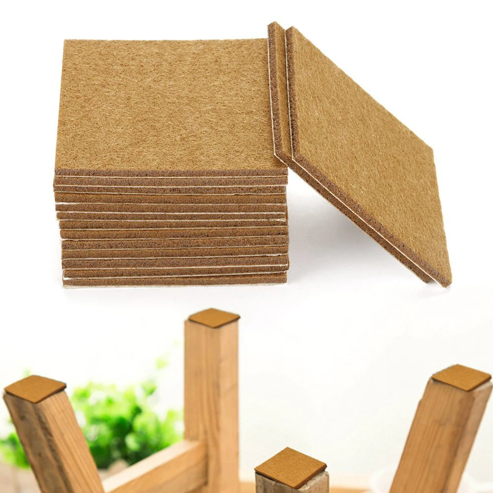 20шт мебельные накладки войлочные листы самоклеющиеся протекторы для деревянного пола 7 см х 7 см